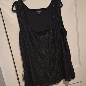 Roaman's Black Lace Tank Top